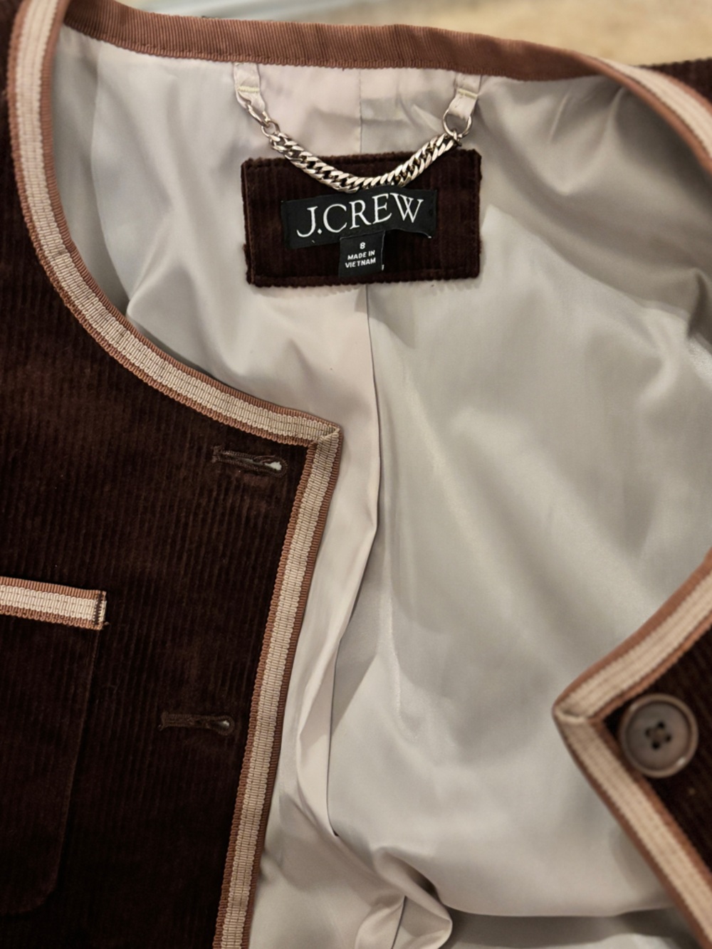 NWOT J. Crew Patch Pocket Lady Jacket French Press Brown Corduroy Jacket - Picture 6 of 11